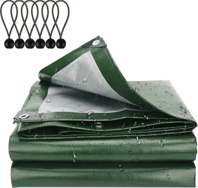 Productafbeelding van Famanu afdekzeil, waterdicht, 2 x 3 meter - met 6 spanbanden