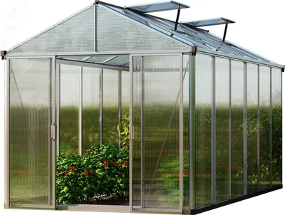Produktbild von GFP Gewächshaus TITAN 24 aus Alu 222x437 cm, starke 10 mm Doppelstegplatten formstabil und witterungsbeständig