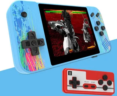 Image de G3 Macaron Écran 3,5 pouces Console de jeu portable pour double lecteur Intégré 800 jeux(bleu)