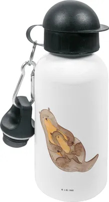 Produktbild von Mr. & Mrs. Panda Trinkflasche Otter Kind - Weiß - Geschenk, Mutter, Wasserflasche, Mama, Familie, für den Kindergarten, Kinder, Kinderflasche, Sportflasche, Geburt
