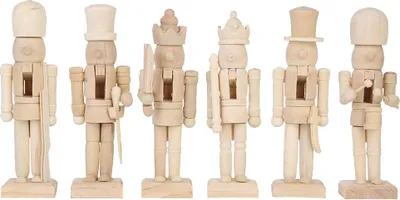 Produktbild von Holz-Nussknacker Soldat - Weihnachtsdekoration - 20 cm - unbemalt