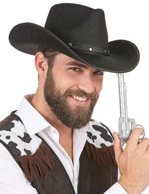 Immagine prodotto di Cappello da cowboy nero per adulti 61 cm di circonferenza testa - Taglia unica