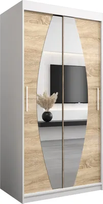 Produktbild von Kleiderschrank, Schiebetürenschrank Schlafzimmer, Schrank mit Spiegel ELYPSE 100 cm