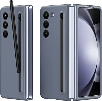 Image de Étui pour Samsung Galaxy Z Fold 6 étui rigide mat avec protection de l'écran et stylo tactile Gris foncé