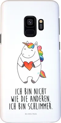 Produktbild von Mr. & Mrs. Panda Samsung Galaxy S9 Handyhülle Einhorn Herz - Weiß - Geschenk, Unicorn, Einhörner, Hülle, Smartphone, Handy Schutzhülle, Cover, Bunt, Freundin