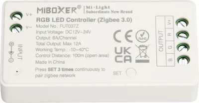 Produktbild von MiBoxer Zigbee Empfänger Controller 12/24V "12A" | Zigbee 3.0 | FUT037Z | RGB
