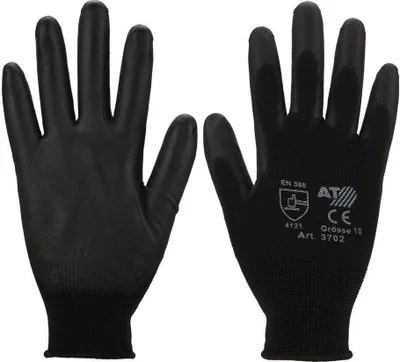 Produktbild von Profi Montagehandschuhe Nahtlos Rutschfest – Ideal für KFZ, Werkstatt & Feinarbeiten – Größe 6 Schwarz 60 Paar