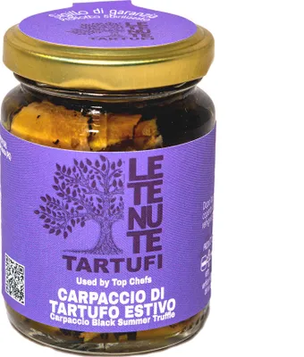 Produktbild von Le Tenute Tartufi - Carpaccio aus schwarzem Sommertrüffel - Italienische Trüffelscheiben 80 g