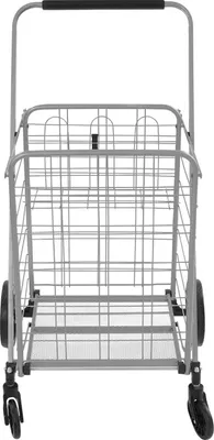 Image de Chariot de courses - Chariot de courses double pour charges lourdes - Structure métallique - Avec roulettes - À monter soi-même