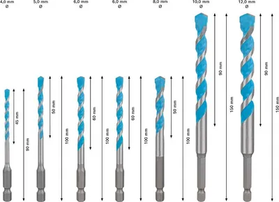 Produktbild von EXPERT HEX-9 Multi Construction Bohrer-Set, D= 4/5/6/6/8/10/12 mm, 7-tlg.