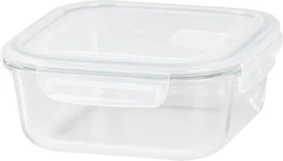Image de Boîte MagicHome, en verre, carrée, 1200 ml, avec couvercle, avec valve d'aération