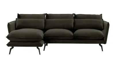 Produktbild von Linksseitiges Ecksofa Layla - schwarz - Velluto 20