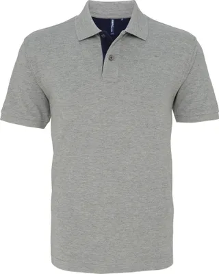 Produktbild von Asquith & Fox Herren Polo-Shirt, kurzärmlig RW4810 (S) (Grau meliert/Marineblau)