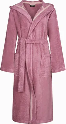 Produktbild von Cawö Damen-Bademantel mit Kapuze Uni Farbe blush Größe M