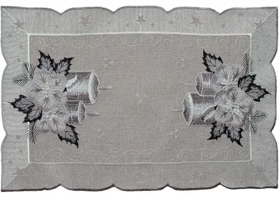 Immagine prodotto di Tovaglia OLIVIA Candele Natale poliestere grigio 30 x 45 cm
