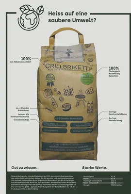 Zdjęcie produktu dla Cocobration brykiet kokosowy do grilla węgiel drzewny wykonany z kokosa węgiel drzewny do grilla naturalny węgiel drzewny BBQ węgiel drzewny kokosowy ok. 6 godzin palenia 9KG