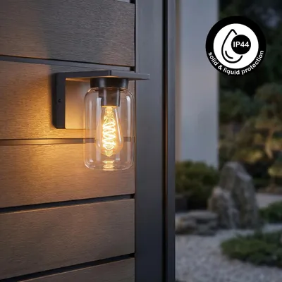 Produktbild von Schluderbach moderne Wandlampe aus Metall/Glas in Anthrazit/Klar