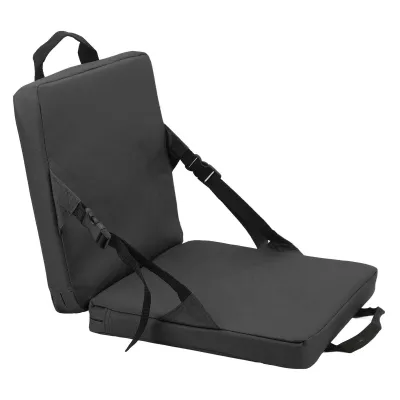 Immagine prodotto di Sedile da stadio, sedia pieghevole con schienale, cuscino imbottito, per stadio, spiaggia, campeggio, picnic, pesca, nero, 38*34*4cm