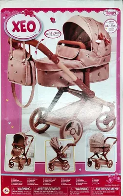 Obrázok produktu pre Bayer Design 17026AA Kočík pre bábiku Xeo s taškou, výškovo nastaviteľná rukoväť, otočná tyč na tlačenie, možnosť prestavby na jogger pre bábiku, pohyblivé predné kolieska, integrované