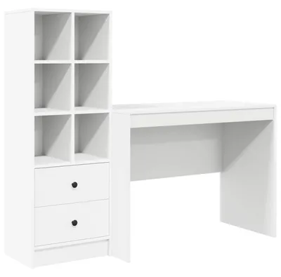 Image de Bureau avec tiroir 2 pcs Blanc
