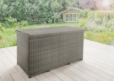 Produktbild von Destiny Kissentruhe Casa Vintage Grau Polyrattan Kissenbox Polsterbox Polstertruhe