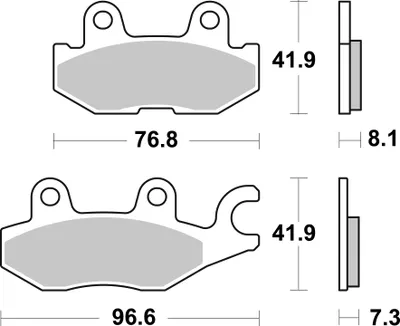Imagen del producto de Pastillas de freno KH674 para vehículos todoterreno, sinterizadas, color dorado, para Yamaha YXC/YXM Viking Wolverine, YXE 850 Wolverine (modelos 2018-2020), lado izquierdo, parte trasera