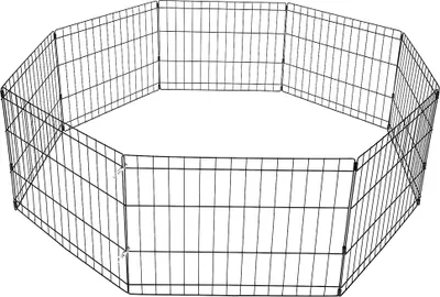 Produktbild von SPOCADO "United" Metall Hundezwinger | Faltbar | 47 x 61 cm | 4,5 kg | 8-teilig | Doppelverriegelung | Rostfreie Oberfläche | schwarz | SCO-1