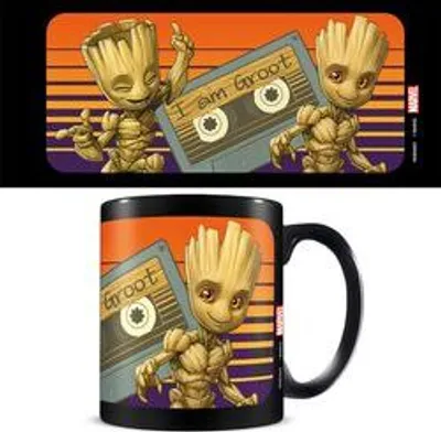 Produktbild von Guardians of the Galaxy - Groot Sunset Tasse, 315 ml, Keramik, mikrowellen- und spülmaschinengeeignet, offiziell lizenziert, Geschenkidee