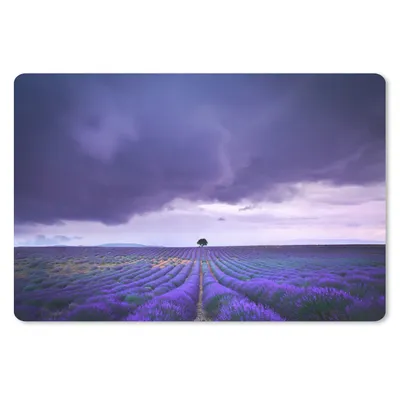 Produktbild von MuchoWow® Mauspad Mousepad Lila Wolken über Lavendelfeldern 27x18 cm - Mousepads - Maus Mat - Pad - Mausunterlage - Büroartikel - Desk Matten