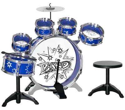 Productafbeelding van Drumstel, sterrenmotief, ontworpen voor kinderen, blauw