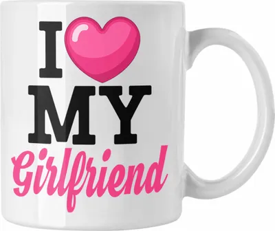 Produktbild von Trendation - I Love My Girlfriend Tasse Geschenk Liebe Valentinstag Freundin Freund (Weiß)