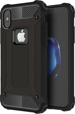 Produktbild von Mobigear Outdoor iPhone X Hülle Hardcase Backcover Stoßfest - Schwarz