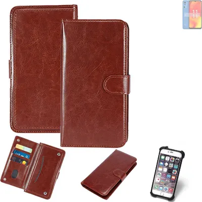 Produktbild von K-S-Trade 360° Hülle kompatibel mit Lava Blaze Pro braun Kunstleder Case BookCase WalletCase Kunstlederederhülle Handyhülle, Rundumschutz Bumper