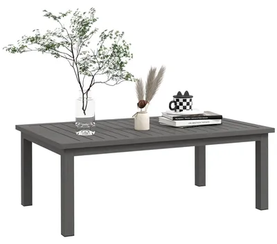 Zdjęcie produktu dla Stół - Stół kawowy - Stół pomocniczy - Stół składany - Stół ogrodowy - Aluminium - Odporny na warunki atmosferyczne - 100x60x37 cm - Brązowy