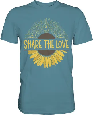 Produktbild von Frieden Liebe Sonnenblumen T-Shirt Garten Motiv Gärtner Geschenk – Stone Blue / 3XL
