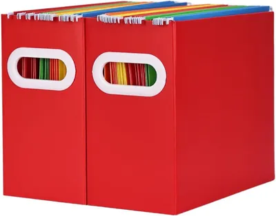 Zdjęcie produktu dla Zestaw 2-częściowych, składanych organizerów na dokumenty formatu A4, kolor czerwony