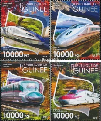 Produktbild von Briefmarken Guinea 2015 Mi 11478-11481 (kompl. Ausgabe) postfrisch Japanische Hochgeschwindigkeitszüge