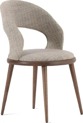 Image de Chaise de salle à manger Bois Textile Luxe Coussin Meuble nouveau Style Moderne Gris