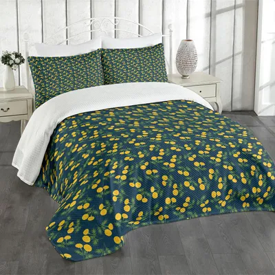 Produktbild von ABAKUHAUS Blume Tagesdecke Set, Kontinuierliche Muster der Gartennelken Blumen Romantik Valentinstag, 264 x 220 cm, Mehrfarbig Grün