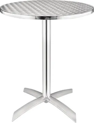 Image de Table pliante ronde Bolero en acier inoxydable, 1 pied, 60 cm