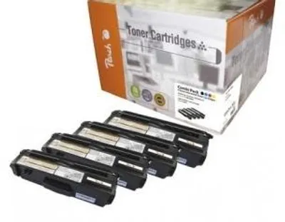 Produktbild von Peach Spar Pack Tonermodule kompatibel zu TN-328, 6000 Seiten, 6000 Seiten, Schwarz, Cyan, Magenta, Gelb, 4 Stück(e)