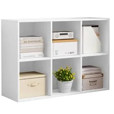 Produktbild von Offenes Bücherregal 2x3 Weiß 90 cm, Kubus-Regal für Büro & Wohnen
