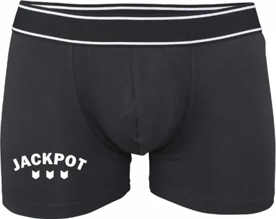 Produktbild von Boxershorts - Mann - Boxer-0010-man-black-v-L - schwarz - L - vorn - JACKPOT - lustiges Motiv - Spruch - Unterwäsche - Unterhose - Freizeit - lustig