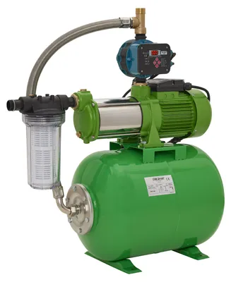 Produktbild von CHM GmbH Hauswasserwerk 24 L 1100 Watt, 6,5 Bar 5400 L/h einstellbar mit LCD Display Gartenpumpe, Wasserpumpe…