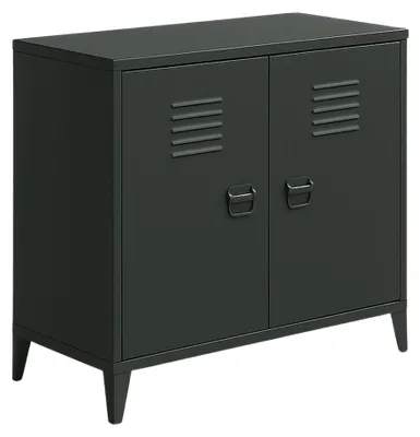 Produktbild von Industrial Wohnen 2-türiger Spindschrank Büroschrank Stahl 80x40x90cm schwarz
