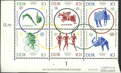 Produktbild von Briefmarken DDR 1964 Mi WZd135DV mit Druckvermerk (kompl.Ausg.) postfrisch Sommerspiele