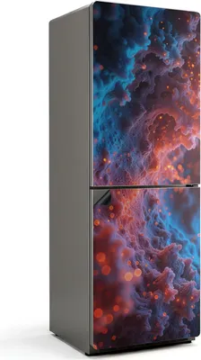 Produktbild von Abstrakte Energiewelle – Magnetische Kühlschrank Abdeckung – Dekorfolie magnetisch Küche – Kühlschrank Magnet Deko – selbstklebende Magnettafel – Magnetfolie für Kühlschranktür – 70x190 cm