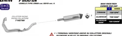 Produktbild von Kolektor ARROW Racing do BMW F800GS 2008-16 / F800GS Adventure 2013-16, bez katalizatora