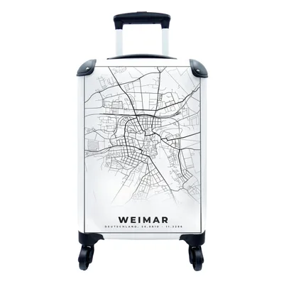 Produktbild von MuchoWow® Koffer Handgepäck Trolley Rollkoffer Kleine Reisekoffer mit 4 Rollen - Karte - Stadtplan - Weimar - Cabin Size < 55x40x23 cm & 55x40x20 cm - Fotokoffer - Kabinenkoffer - Boardgepäck - Reise-Box - Reisekoffer - Reisegepäck - Koffer mit Bild - Trolley für Kinder