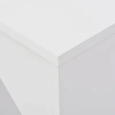 Image de vidaXL Table de bar avec étagère mobile blanc 138 x 40 x 120 cm